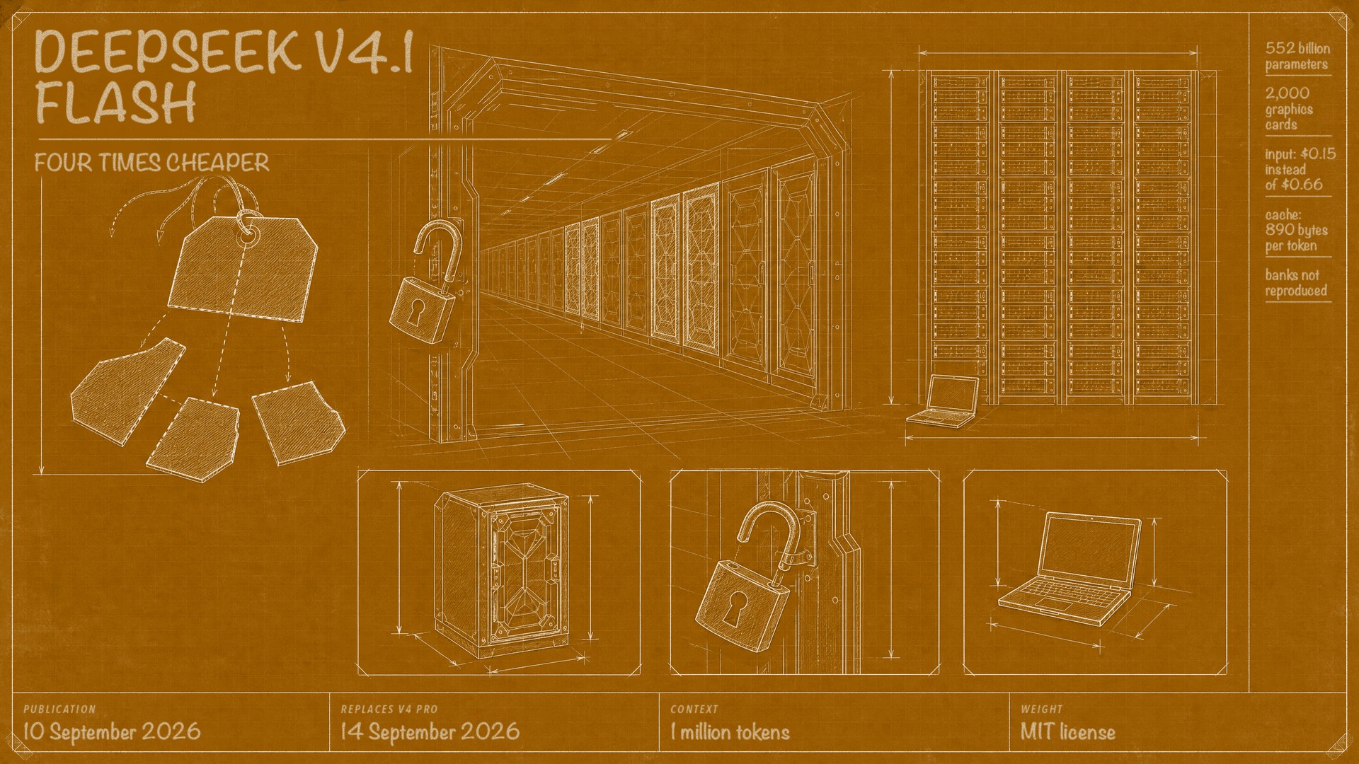DeepSeek V4.1 Flash: an open model four times cheaper and not for a laptop