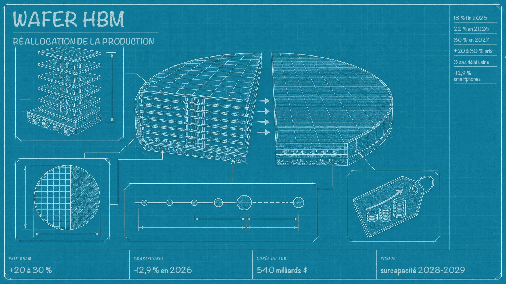 La HBM étrangle la DRAM standard et fait chuter les ventes de smartphones
