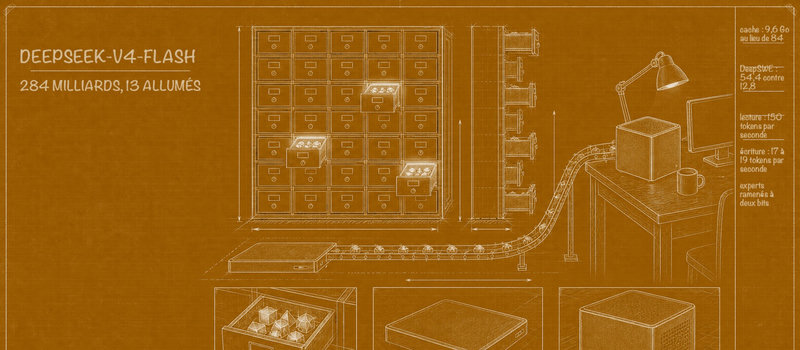 DeepSeek-V4-Flash : un modèle ouvert de 284 milliards de paramètres qui n'en allume que 13 à la fois